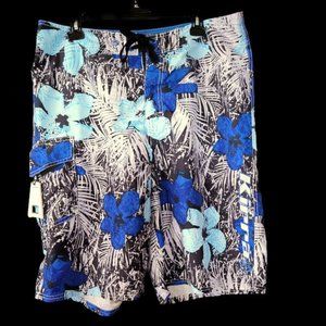 Kirra Men's Board Swim Trunks Shorts Blue Multi Color Size 36 Logo